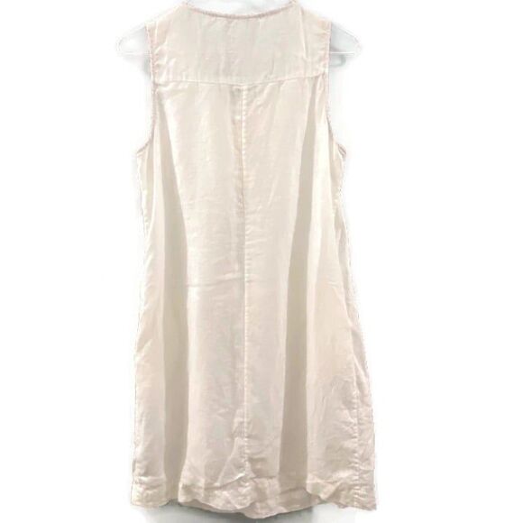 Boden White 100% Linen Lace Up Front Dress Size 6L - Picture 4 of 8